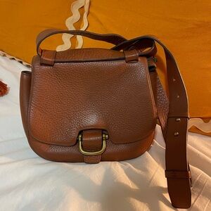 J. Crew pebbled leather adjustable crossbody purse